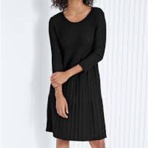 Eileen Fisher 100% Wool Black Long Sleeve Dress Size Medium